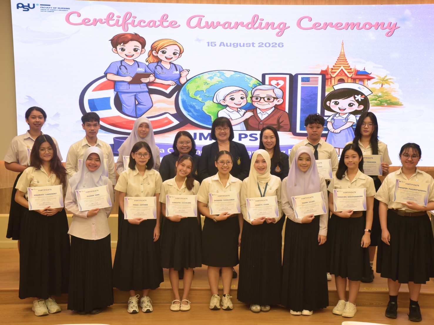 Faculty of Nursing, led by the Dean, presented words of encouragement and certificates to students who participated in the COIL Program.
